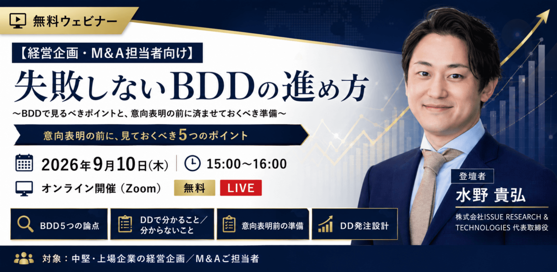【経営企画・M&A担当者向け】失敗しないBDDの進め方 〜BDDで見るべきポイントと、意向表明の前に済ませておくべき準備〜