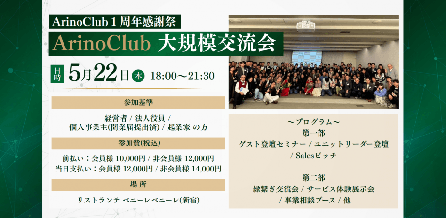 ArinoClub１周年感謝祭大規模交流会