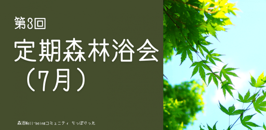 定期森林浴会（7月）ー経営者が集う森とウェルビーイングコミュニティ「ちっぽけった」ー