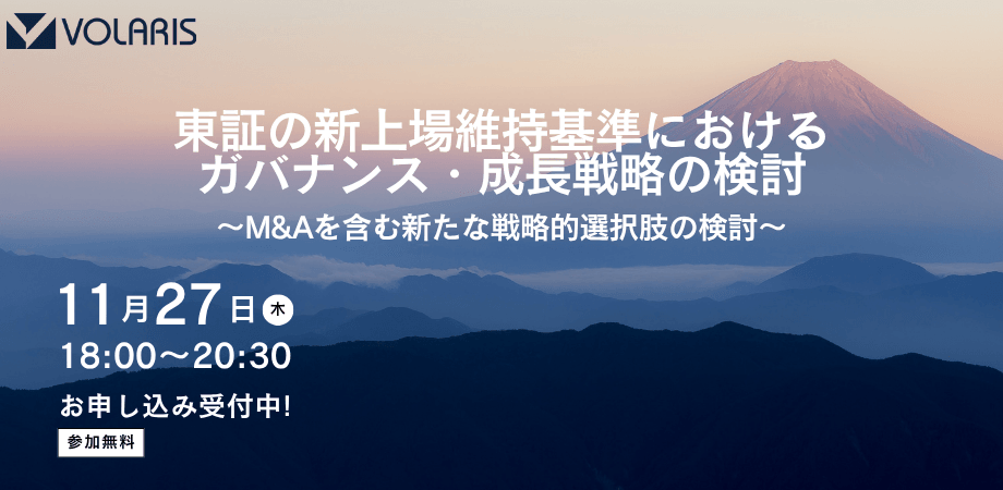 東証の新上場維持基準におけるガバナンス・成長戦略の検討― M&Aを含む新たな戦略的選択肢の検討
