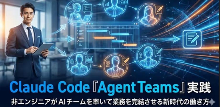 【3月11日(水)19:00〜20:00】Claude Code「Agent Teams」実践 非エンジニアがAIチームを率いて業務を完結させる新時代の働き方