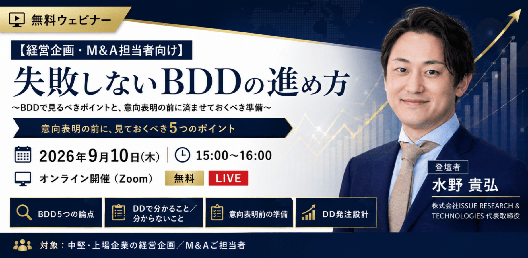 【経営企画・M&A担当者向け】失敗しないBDDの進め方 〜BDDで見るべきポイントと、意向表明の前に済ませておくべき準備〜