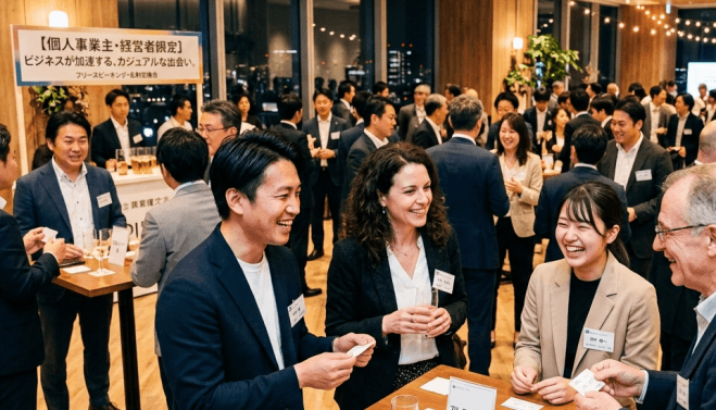 【個人事業主・経営者限定】 ビジネスが加速する、 カジュアルな交流会